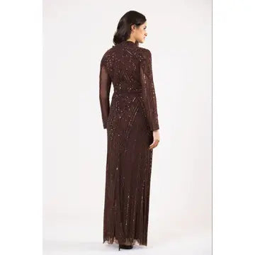 Hera Embellished Maxi Dress – Chocolate