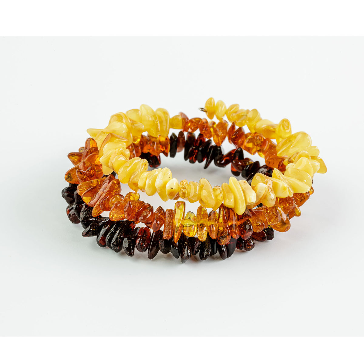 Natural Baltic Amber Rainbow Chip Bracelet