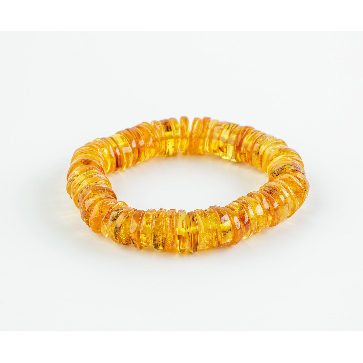 Natural Baltic Amber Honey Tablet Bracelet
