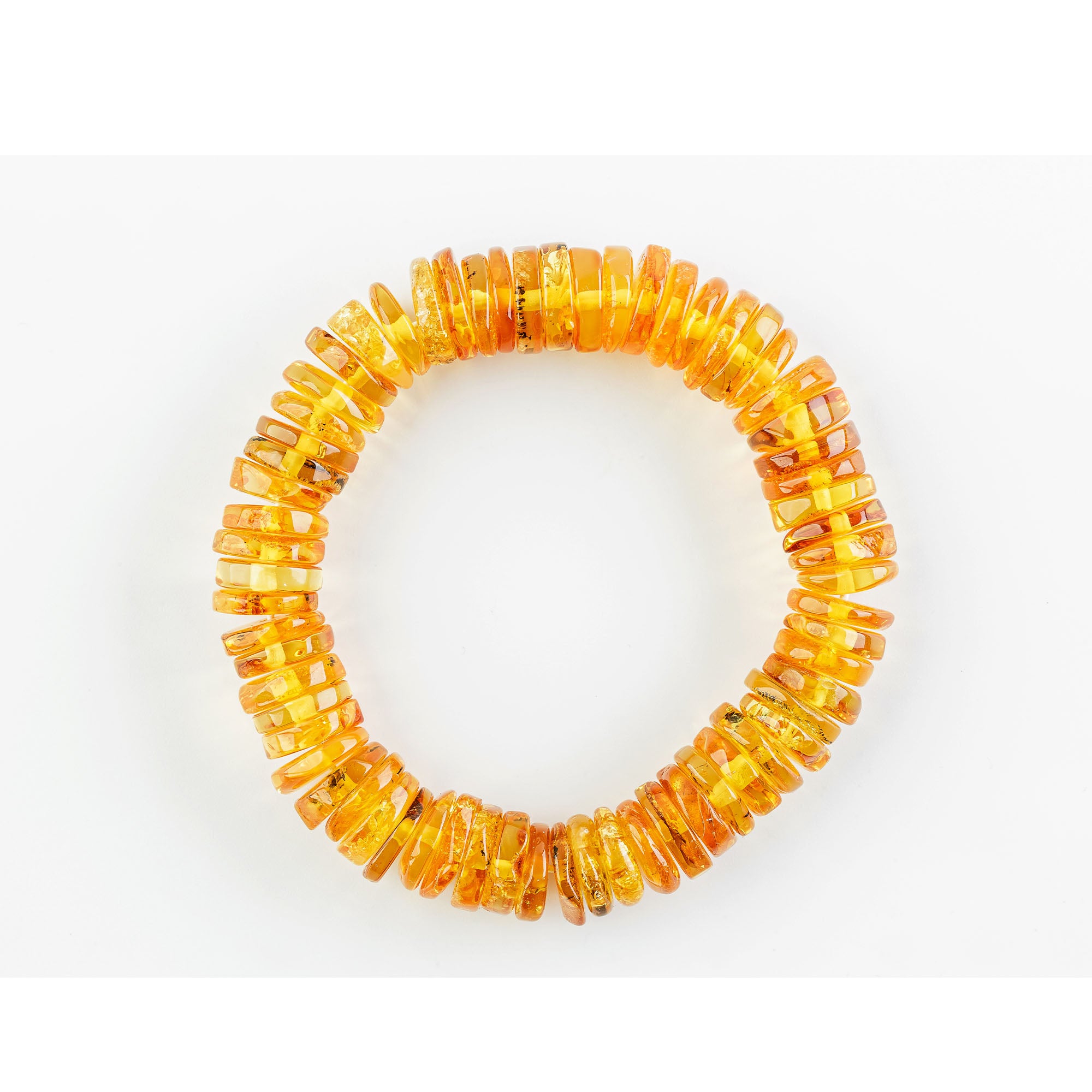 Natural Baltic Amber Honey Tablet Bracelet