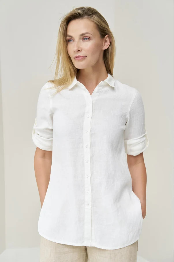 The Kelly Soft Linen Shirt – White