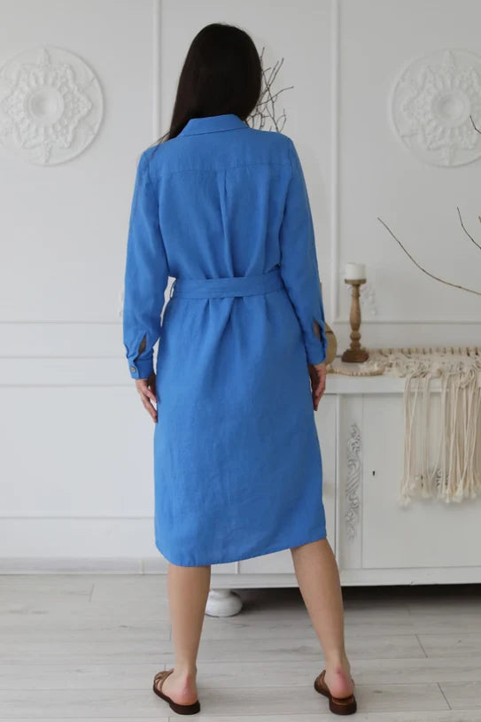 The Nika Linen Shirt Dress