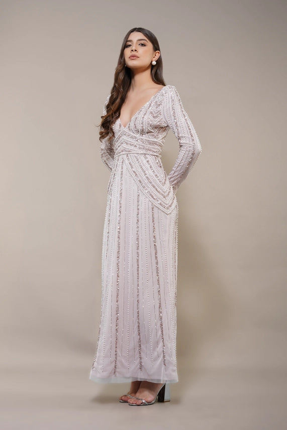 Cordelia Embellished Maxi Dress – Powder Pink