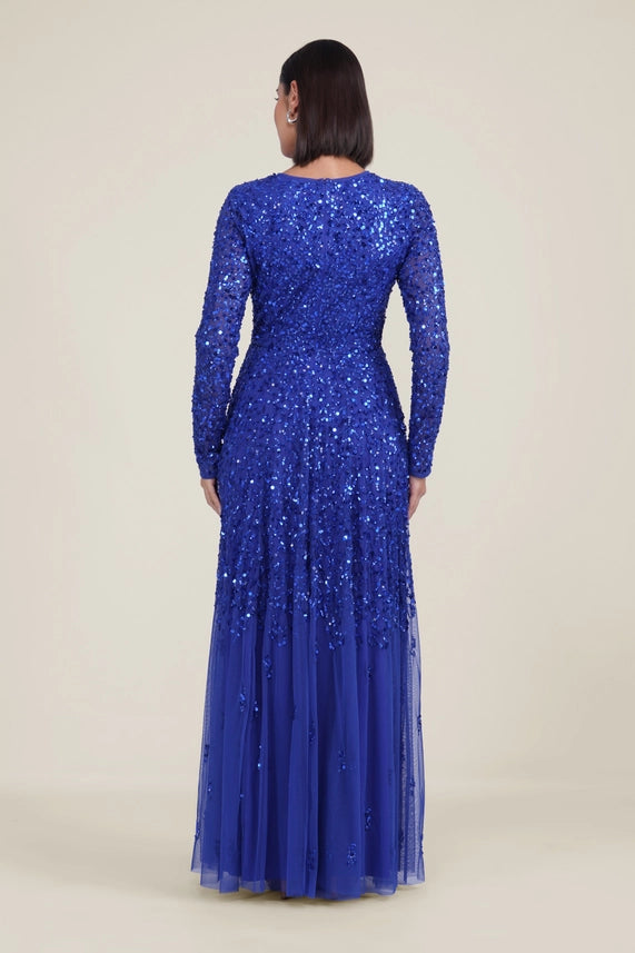 Sila Embellished Maxi Dress – Royal Blue