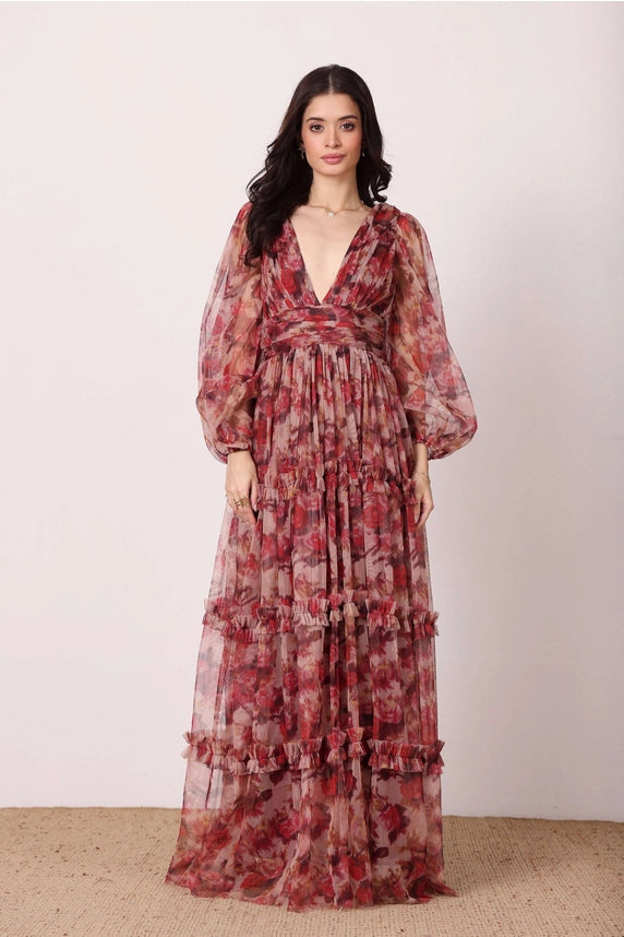 Lydia Rose Floral Maxi Dress – Rose Multi