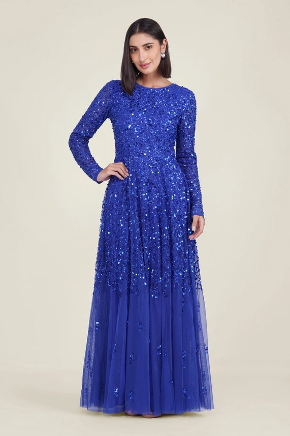 Sila Embellished Maxi Dress – Royal Blue