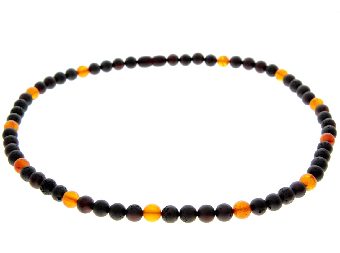 Cognac Baltic Amber Round Bead Necklace