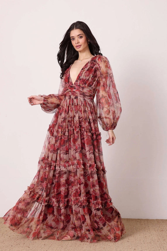 Lydia Rose Floral Maxi Dress – Rose Multi