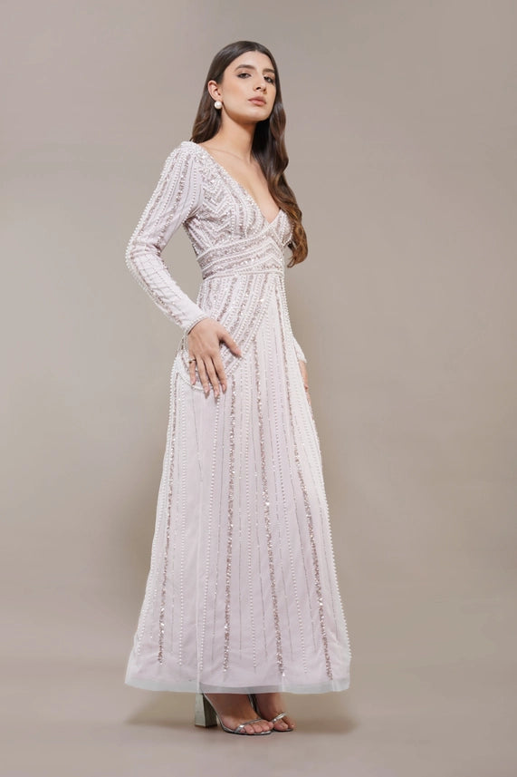 Cordelia Embellished Maxi Dress – Powder Pink