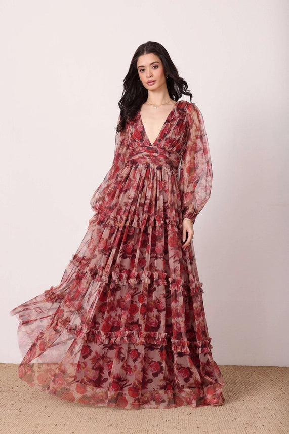 Lydia Rose Floral Maxi Dress – Rose Multi
