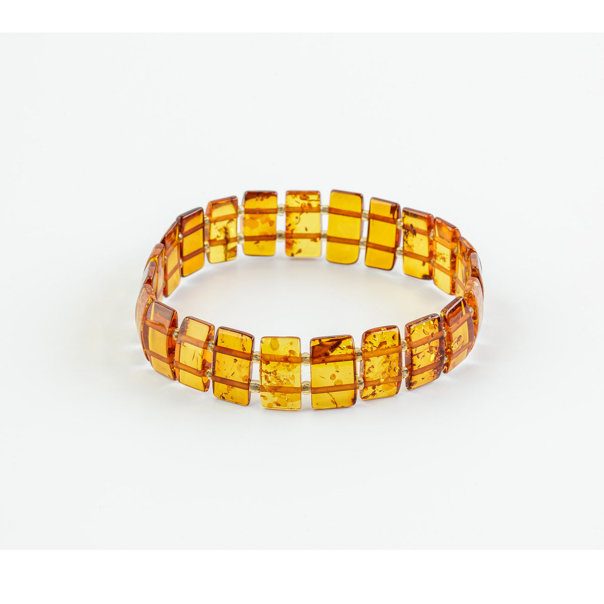 Natural Baltic Amber Polished Bracelet – Cognac