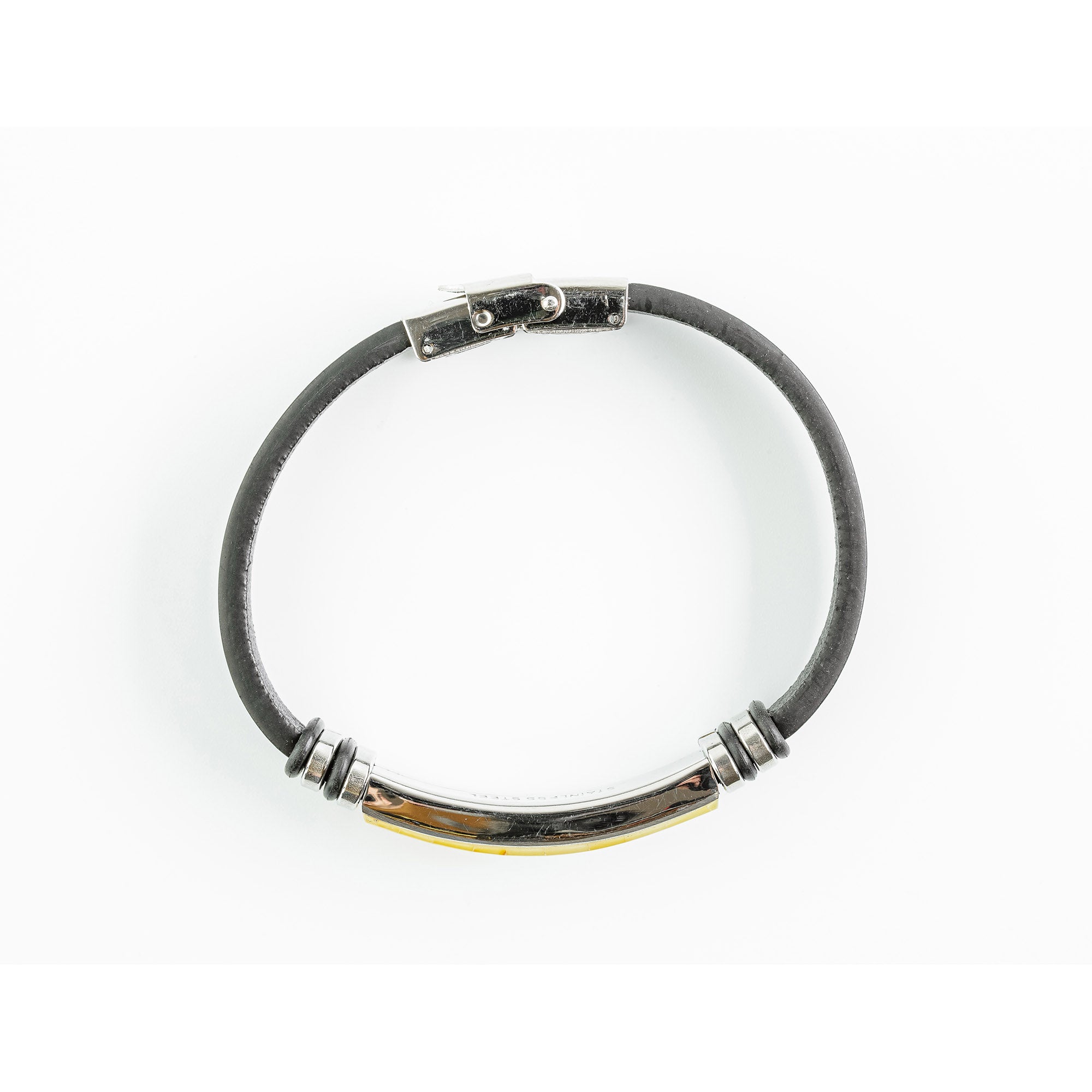 Men’s Natural Baltic Amber Mosaic Leather Bracelet – Cherry Red