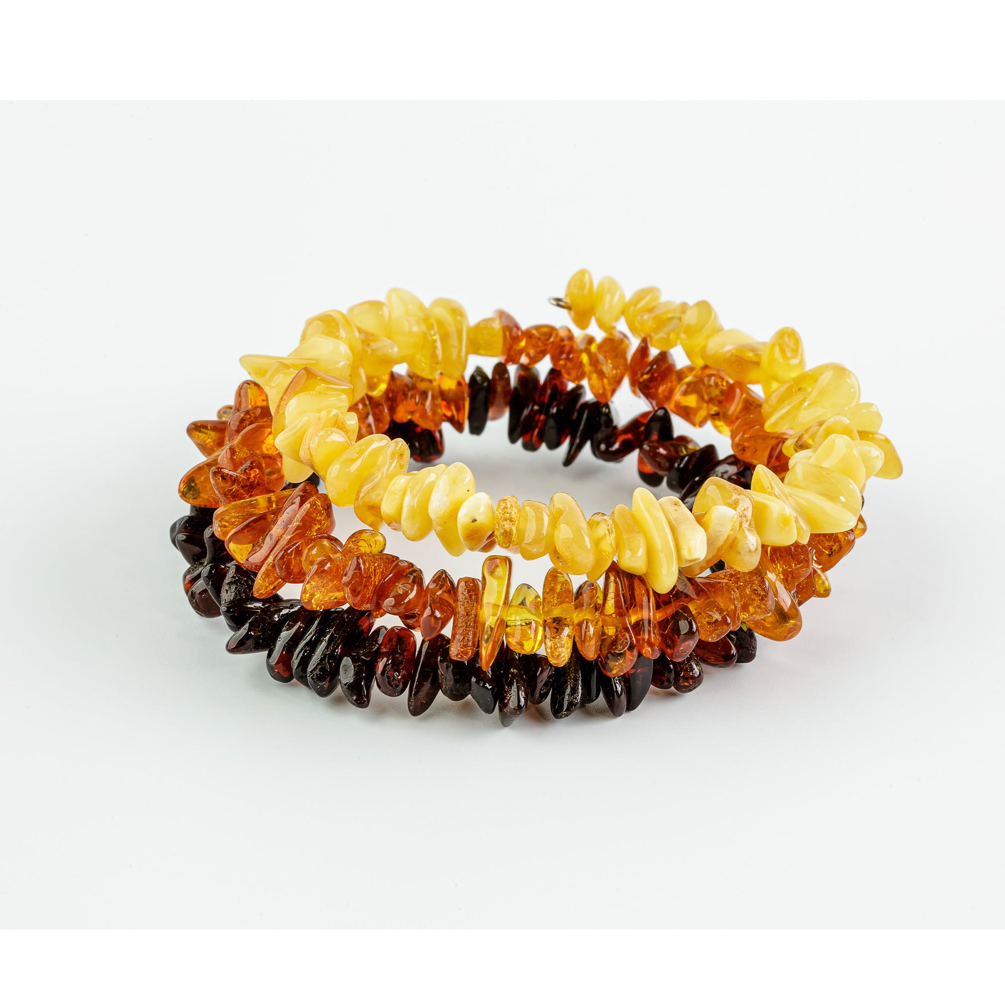 Natural Baltic Amber Rainbow Chip Bracelet