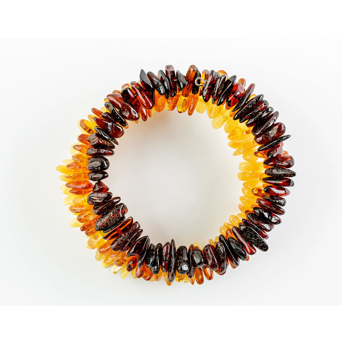 Natural Baltic Amber Rainbow Chip Bracelet