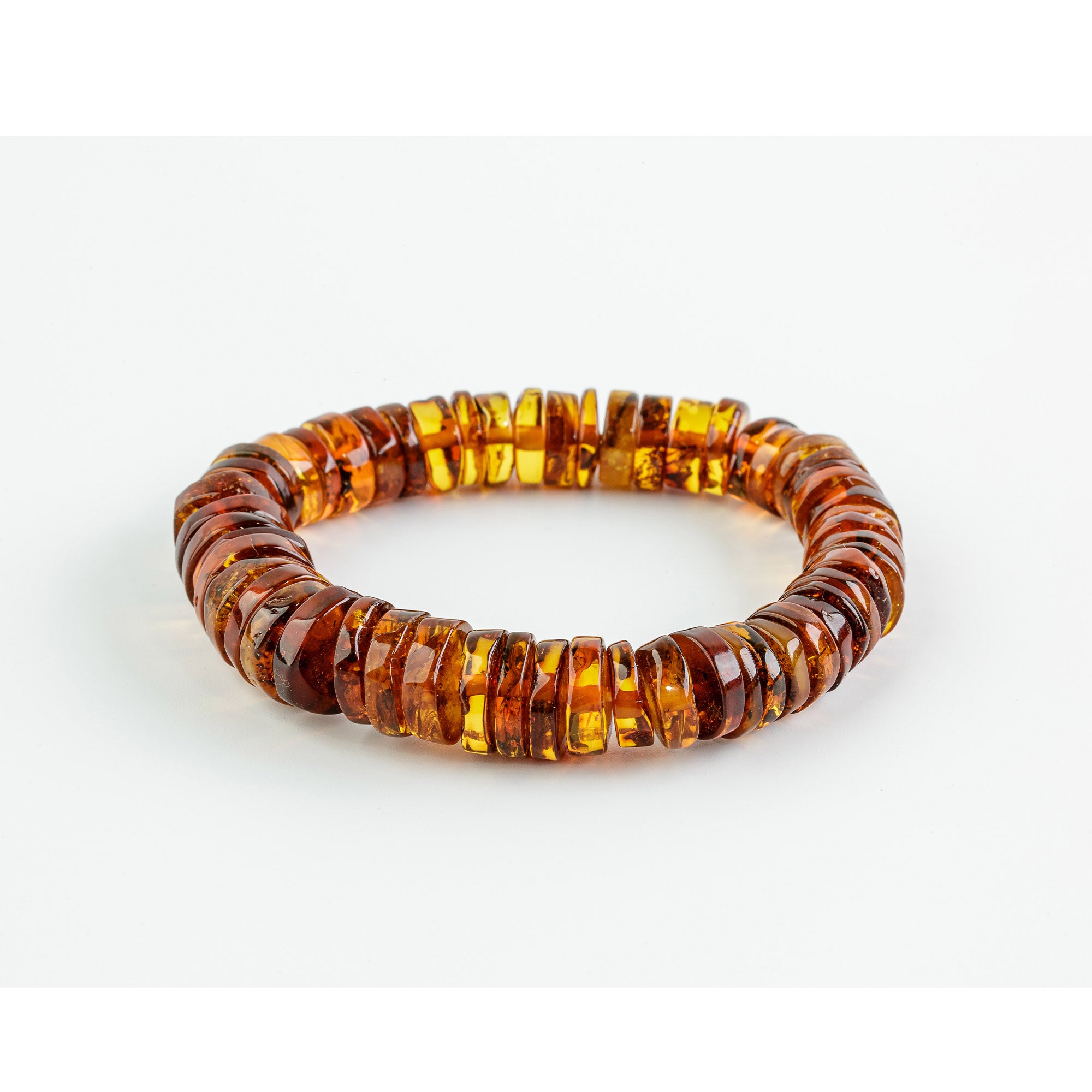 Natural Baltic Amber Cognac Tablet Bracelet