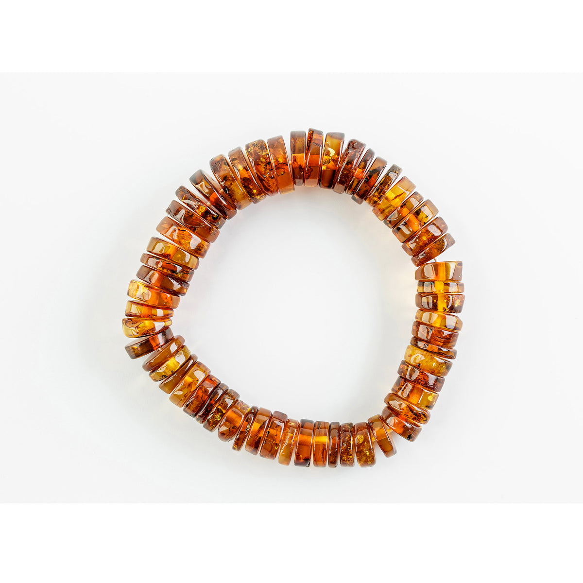 Natural Baltic Amber Cognac Tablet Bracelet