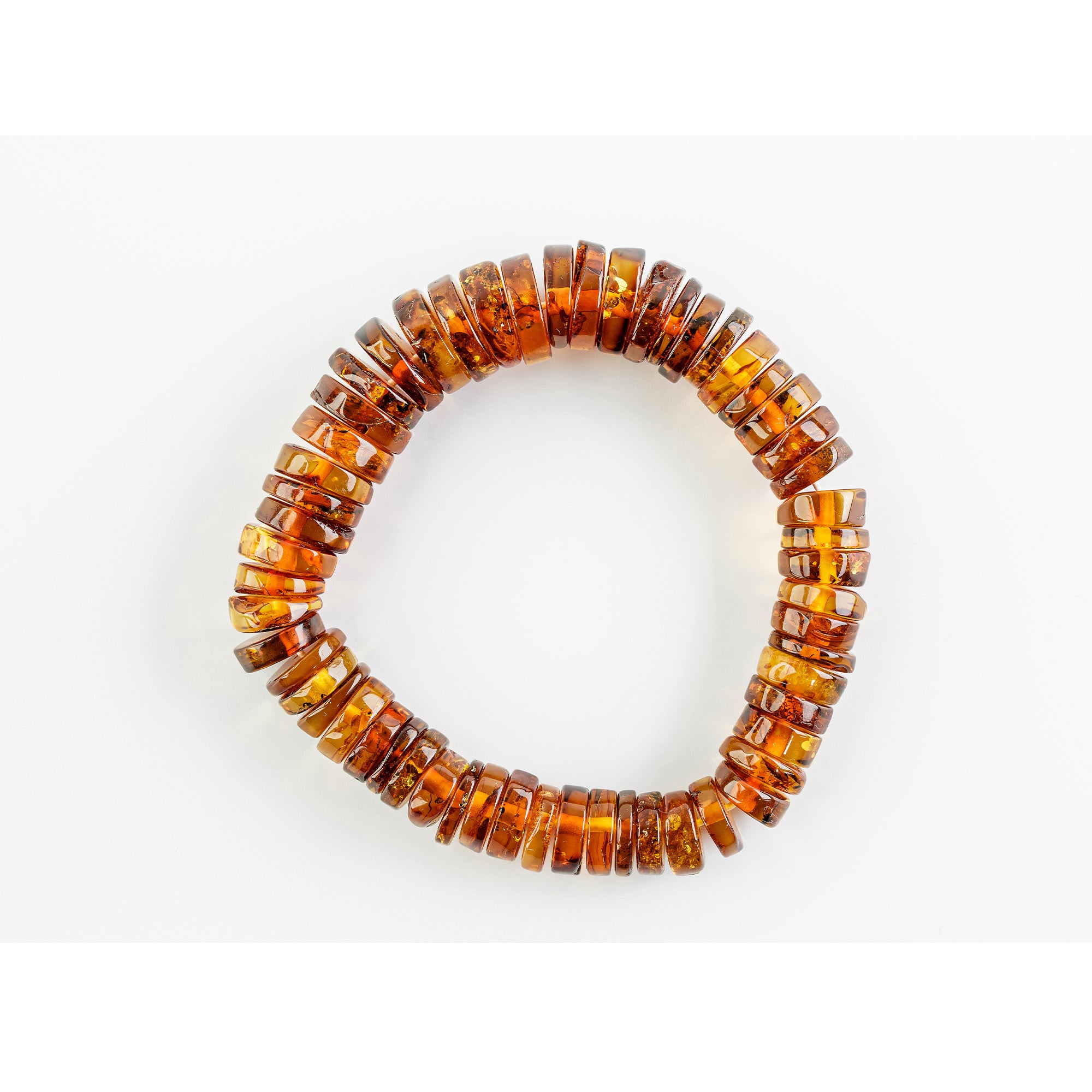 Natural Baltic Amber Cognac Tablet Bracelet