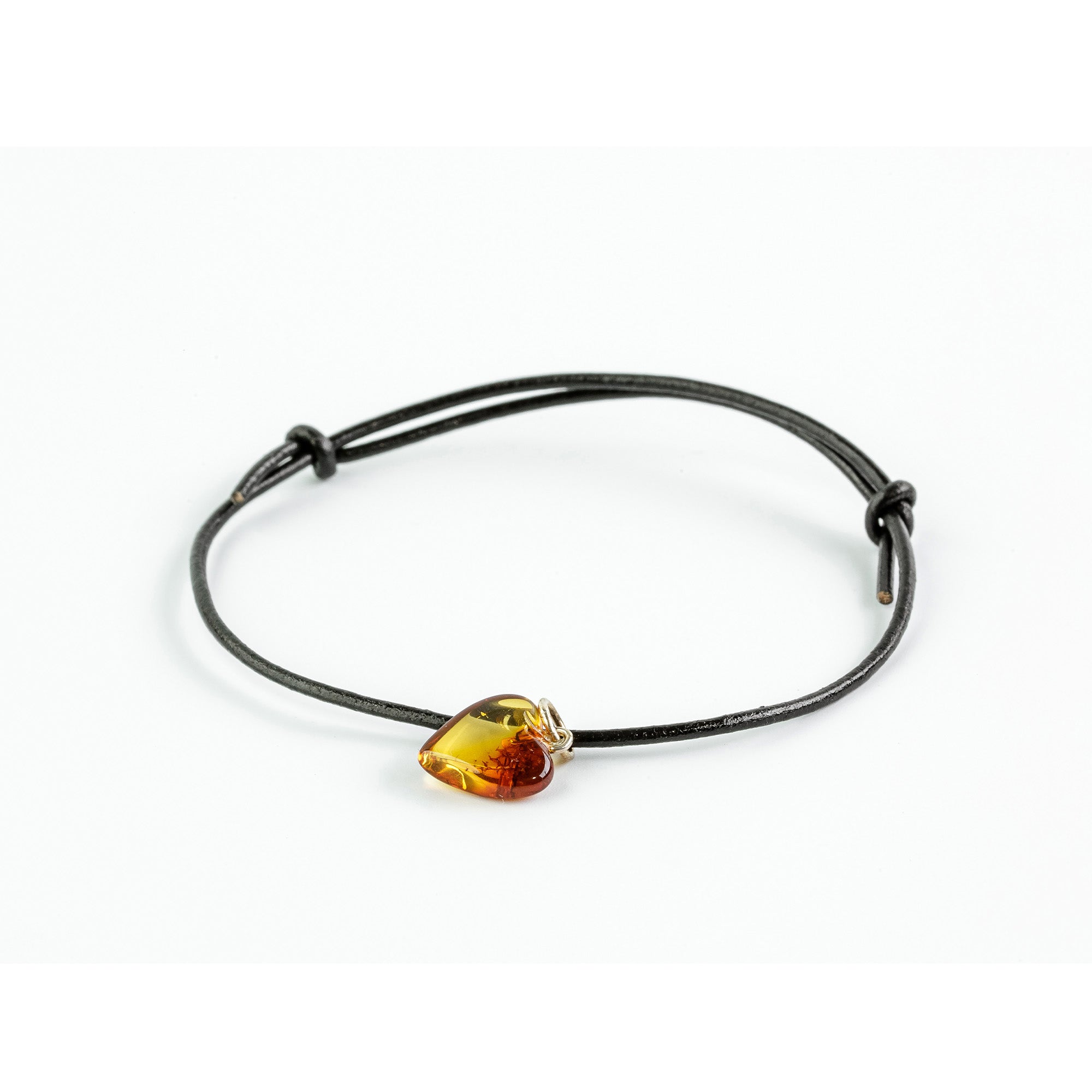 Children’s Natural Baltic Amber Heart Bracelet – Cognac