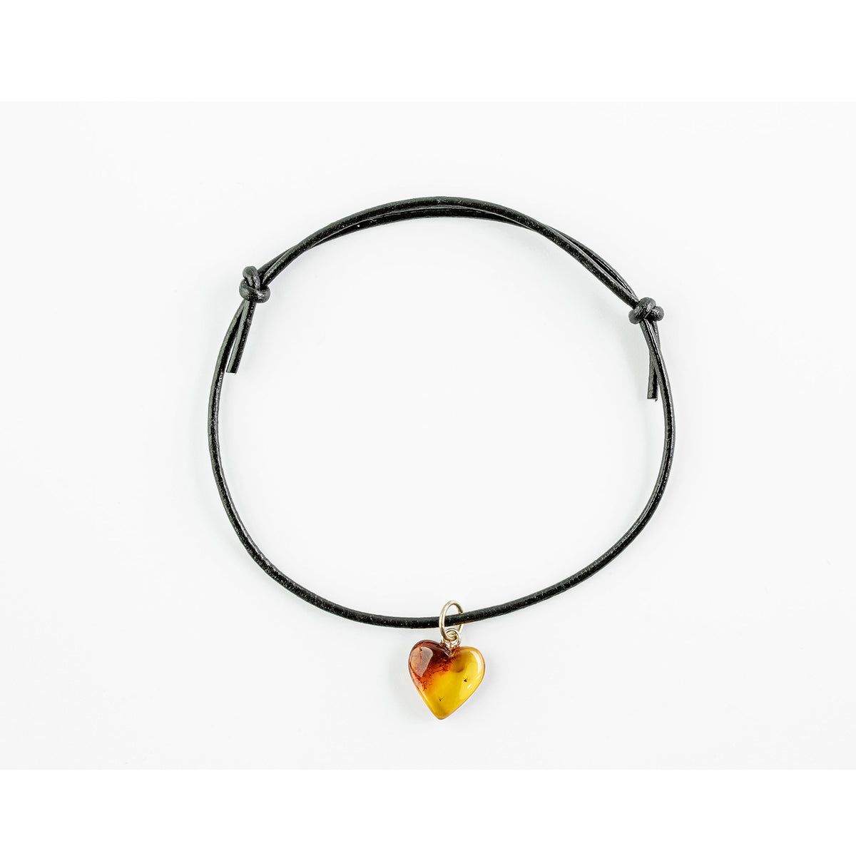 Children’s Natural Baltic Amber Heart Bracelet – Cognac