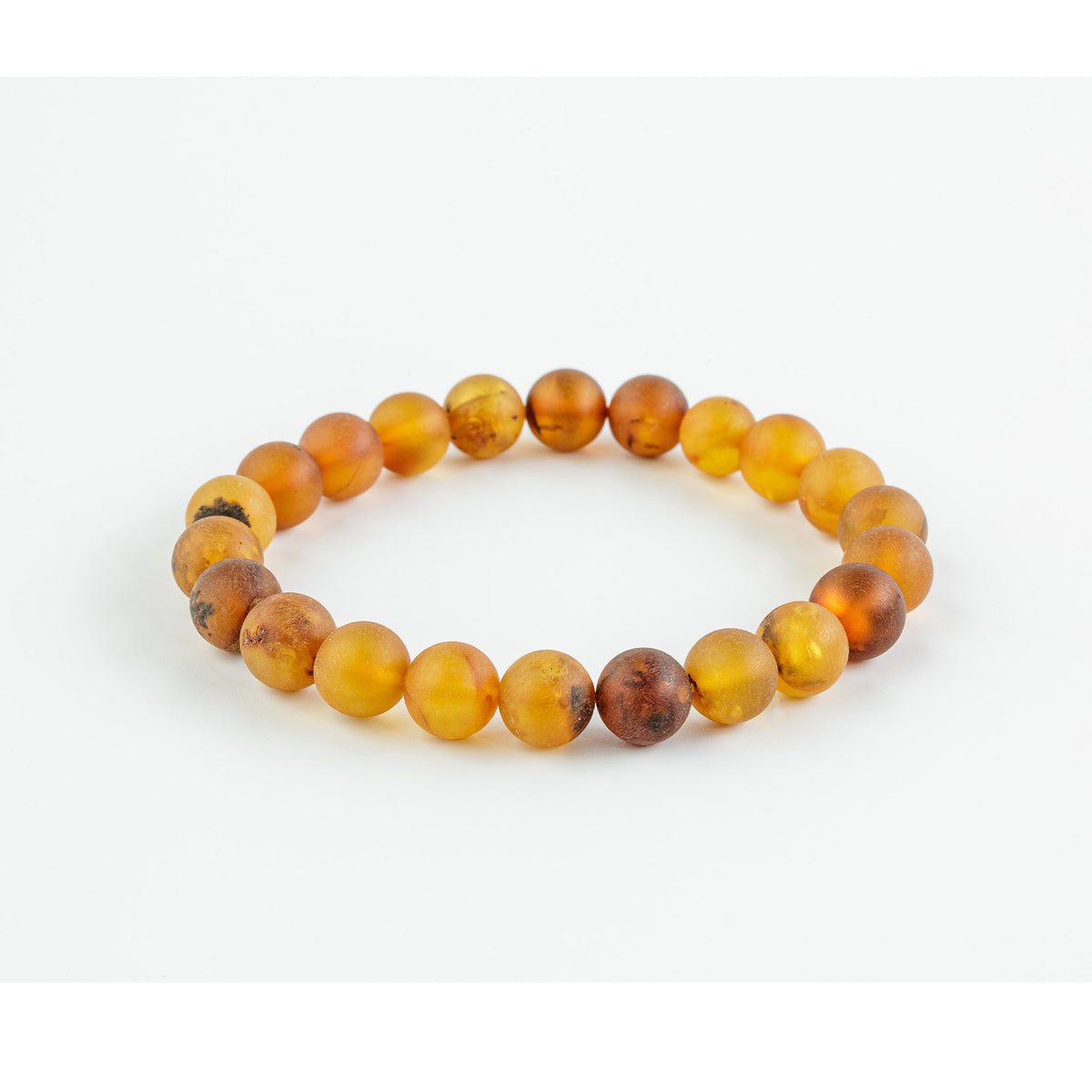 Natural Baltic Amber Raw-Finish Bracelet – Cognac