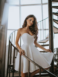Off-Shoulder Bridal Corset Mini Dress