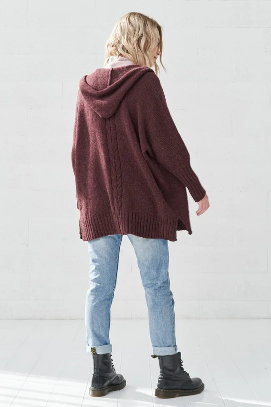 The Alice Merino Wool Hooded Cardigan – Cherry