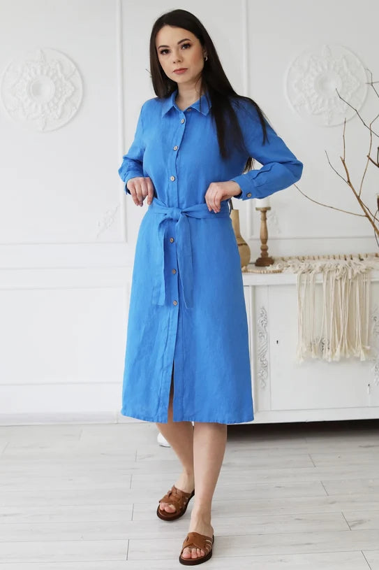 The Nika Linen Shirt Dress