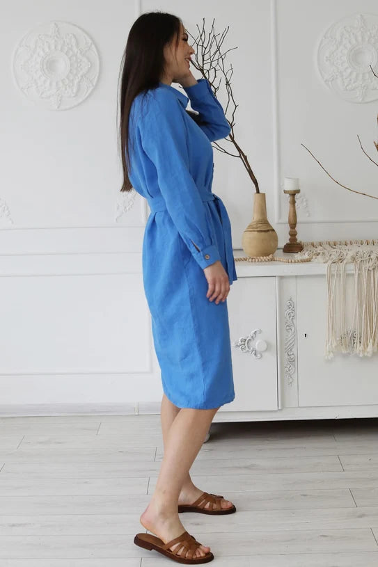 The Nika Linen Shirt Dress