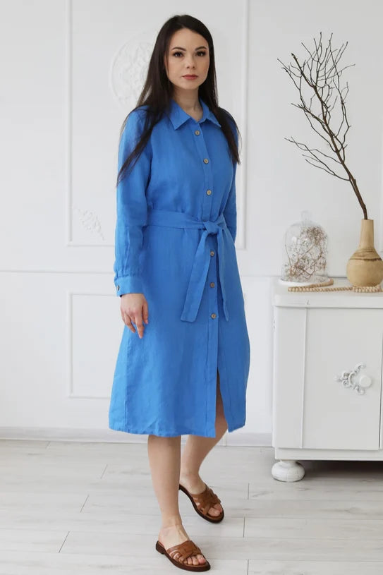 The Nika Linen Shirt Dress