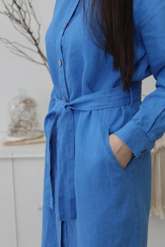 The Nika Linen Shirt Dress