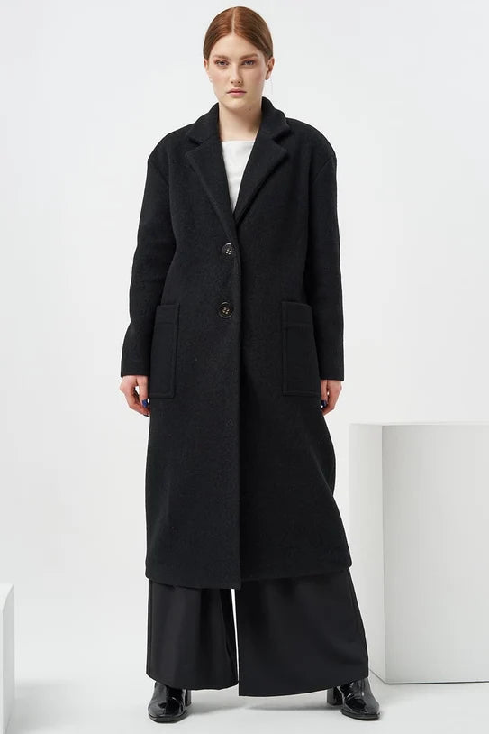 The Polina Wool Coat – Black