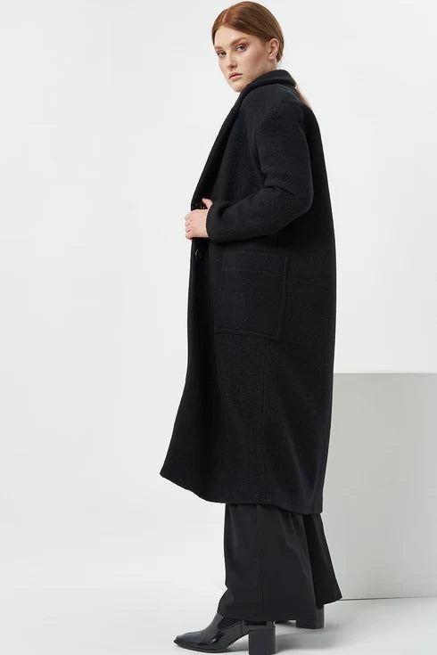 The Polina Wool Coat – Black