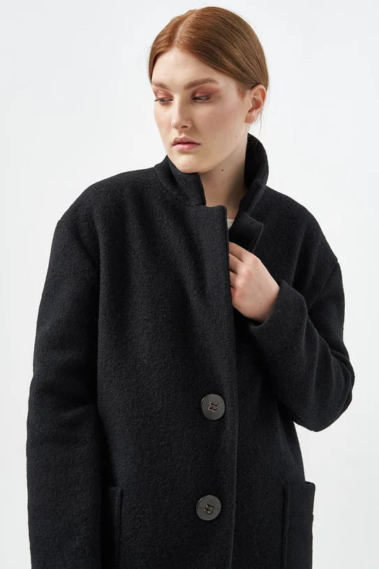 The Polina Wool Coat – Black