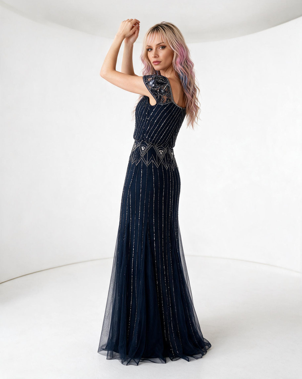 The Ivanna Embellished Maxi Dress – Midnight Navy
