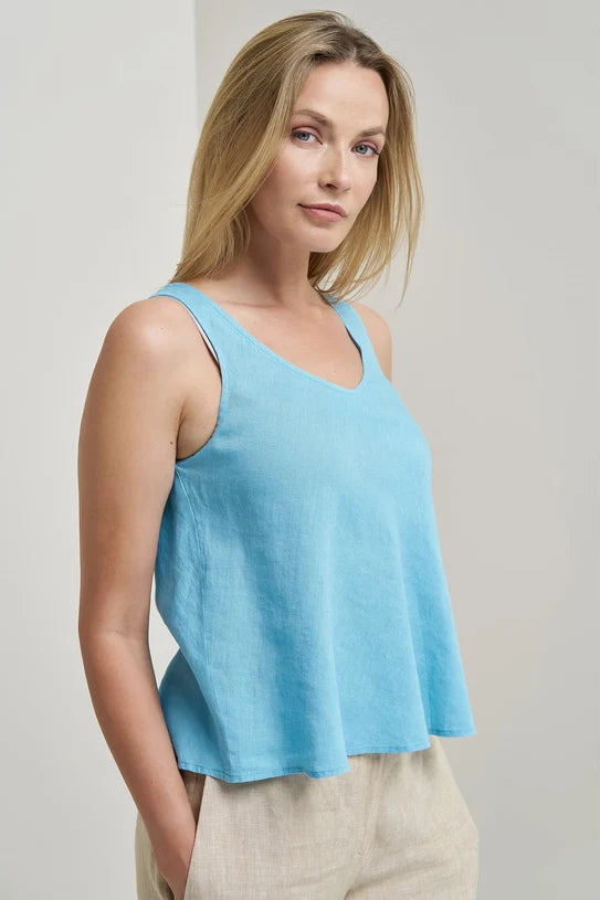 The Kim Cropped Linen Blouse