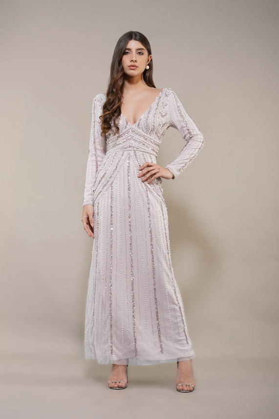 Cordelia Embellished Maxi Dress – Powder Pink