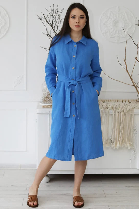 The Nika Linen Shirt Dress