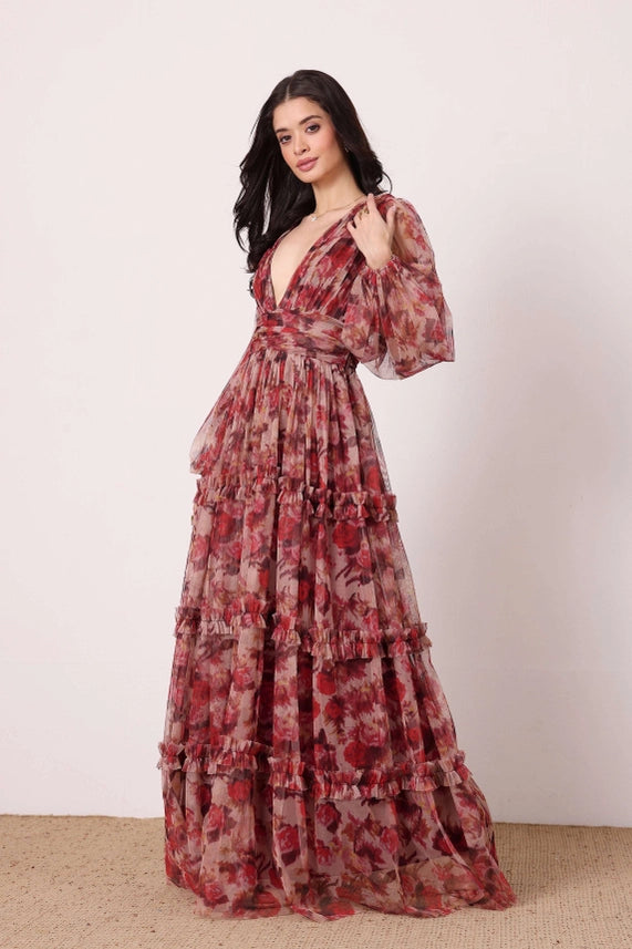 Lydia Rose Floral Maxi Dress – Rose Multi