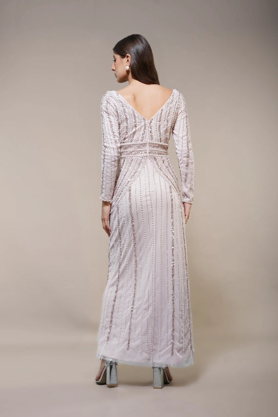 Cordelia Embellished Maxi Dress – Powder Pink