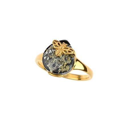 Genuine Baltic Amber & 925 Sterling Silver Ring