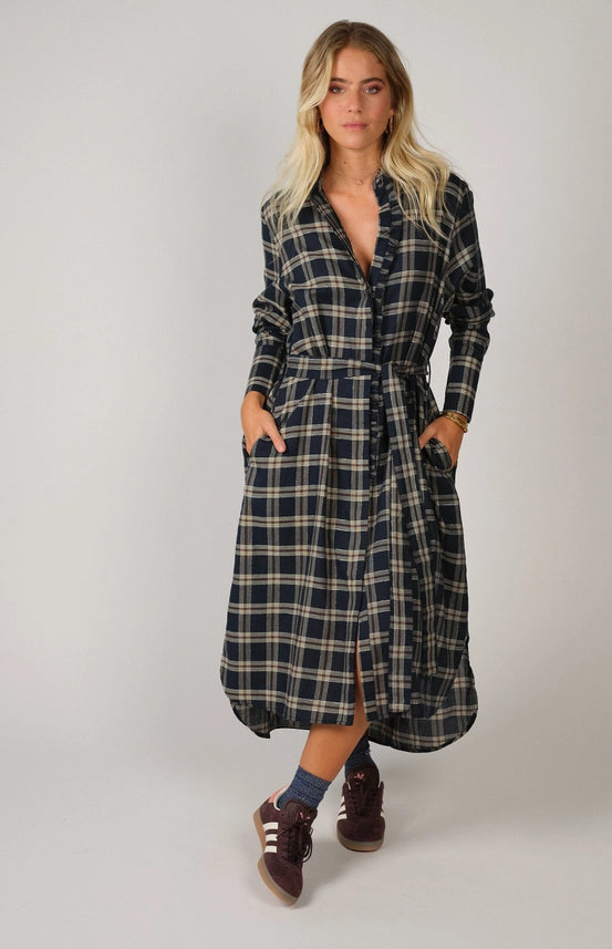 Checks 102 Belted Midi Shirt Dress