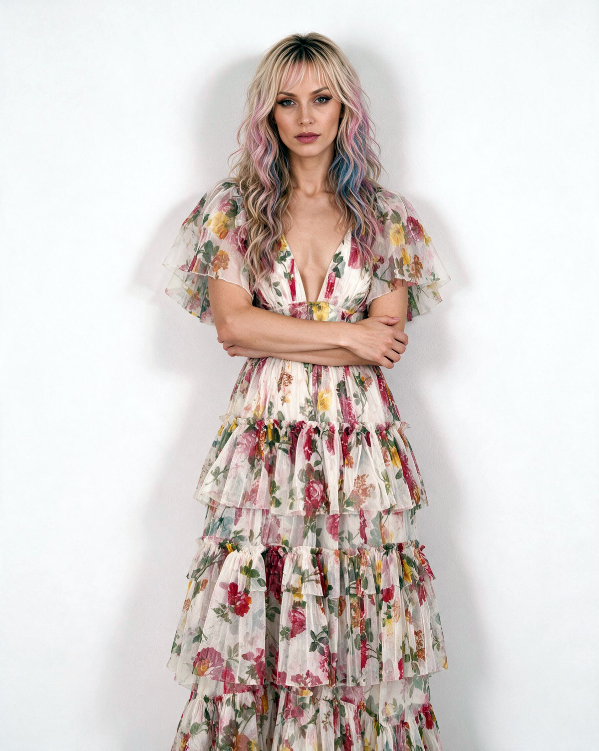 Jasmine Floral Tulle Maxi Dress – Multi