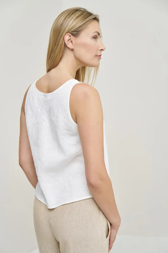 The Kim Cropped Linen Blouse